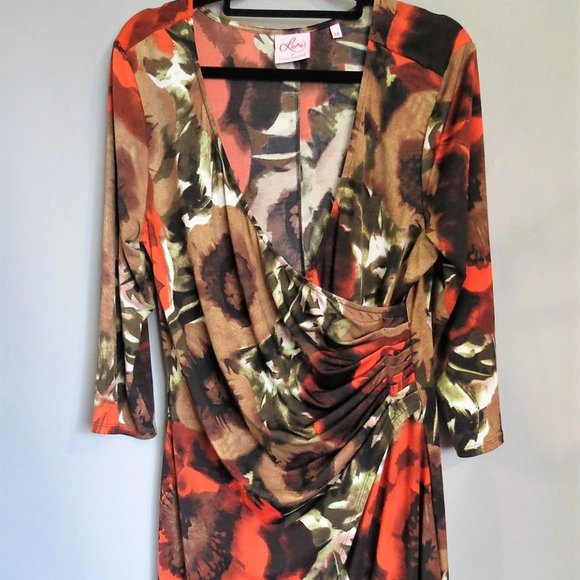 LEONA - BY LEONA EDMINSTON - faux wrap style dress - size 14 - Picture 2 of 7